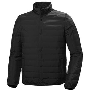 HELLY HANSEN Men's Urban Liner Down Jacket Black Snap Front Size Med Large